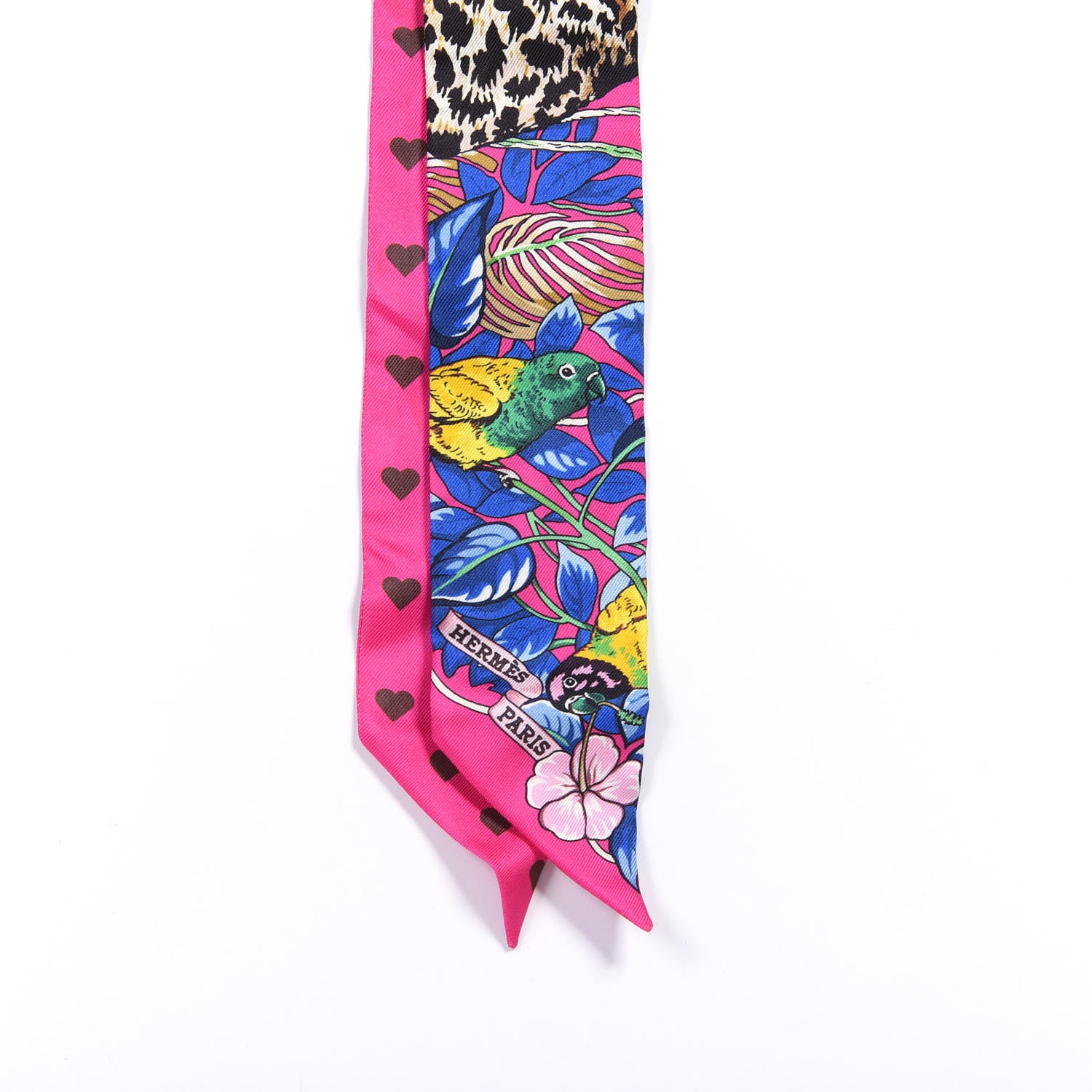 Hermes Silk Jungle Love Love Twilly Rose Vif Bleu Roy 2 of 4