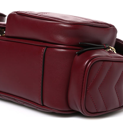 Gucci Calfskin Matelasse Small GG Marmont Multi Pocket Shoulder Bag Rosso Ancora 9 of 9