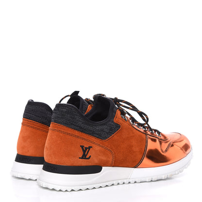 Louis Vuitton Metallic Patent Suede Run Away Sneakers 8 Orange 4 of 7