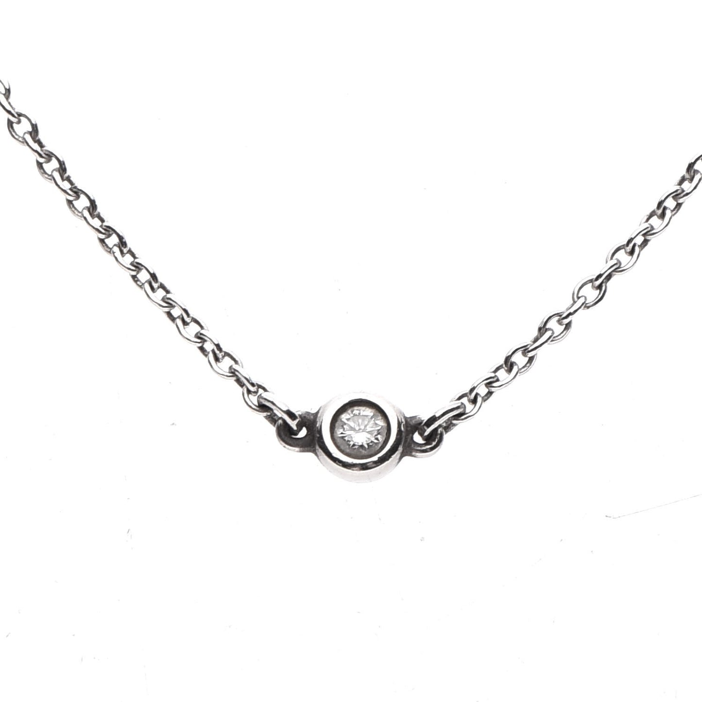 Sterling Silver Diamond .09ctw Elsa Peretti Diamonds by the Yard Three Station Necklace