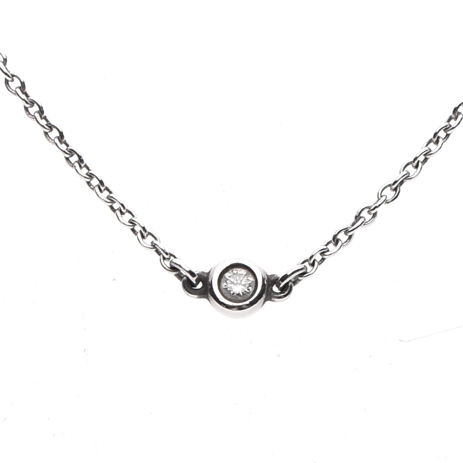 Tiffany Sterling Silver Diamond .09ctw Elsa Peretti Diamonds by the Yard Three Station Necklace 4 of 9
