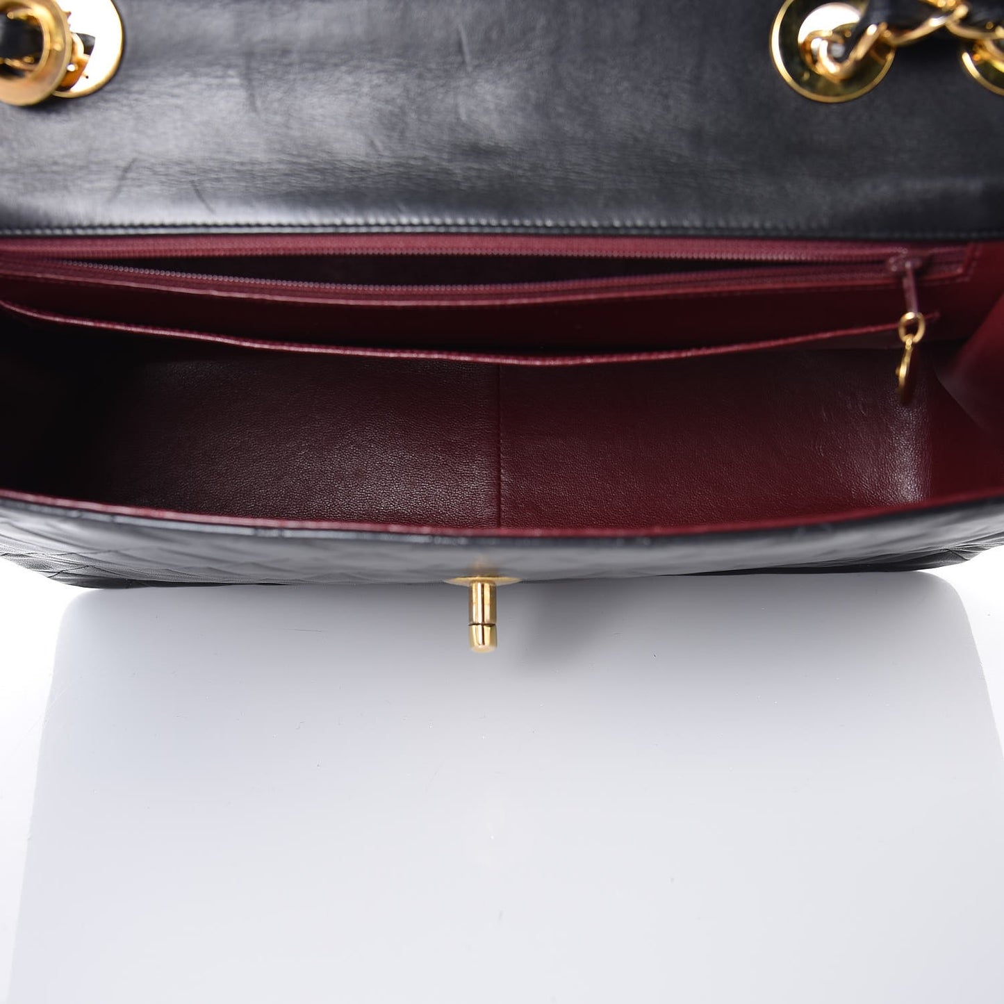 Lambskin Quilted XL Jumbo Single Flap Black
