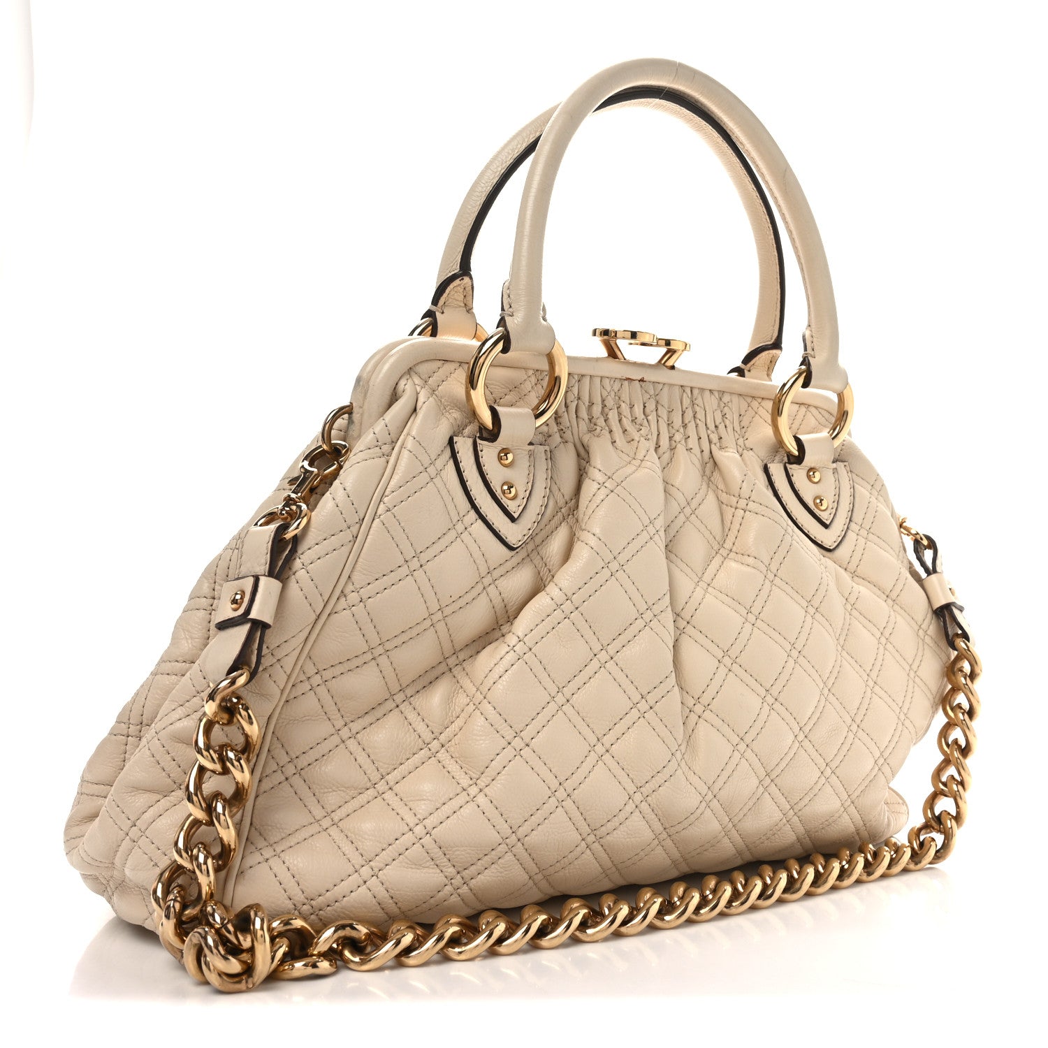 Marc Jacobs Calfskin Quilted Stam Beige 3 of 10