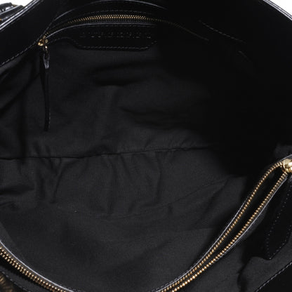 Burberry House Check Bridle Calfskin Medium Lynher Tote Black 5 of 8