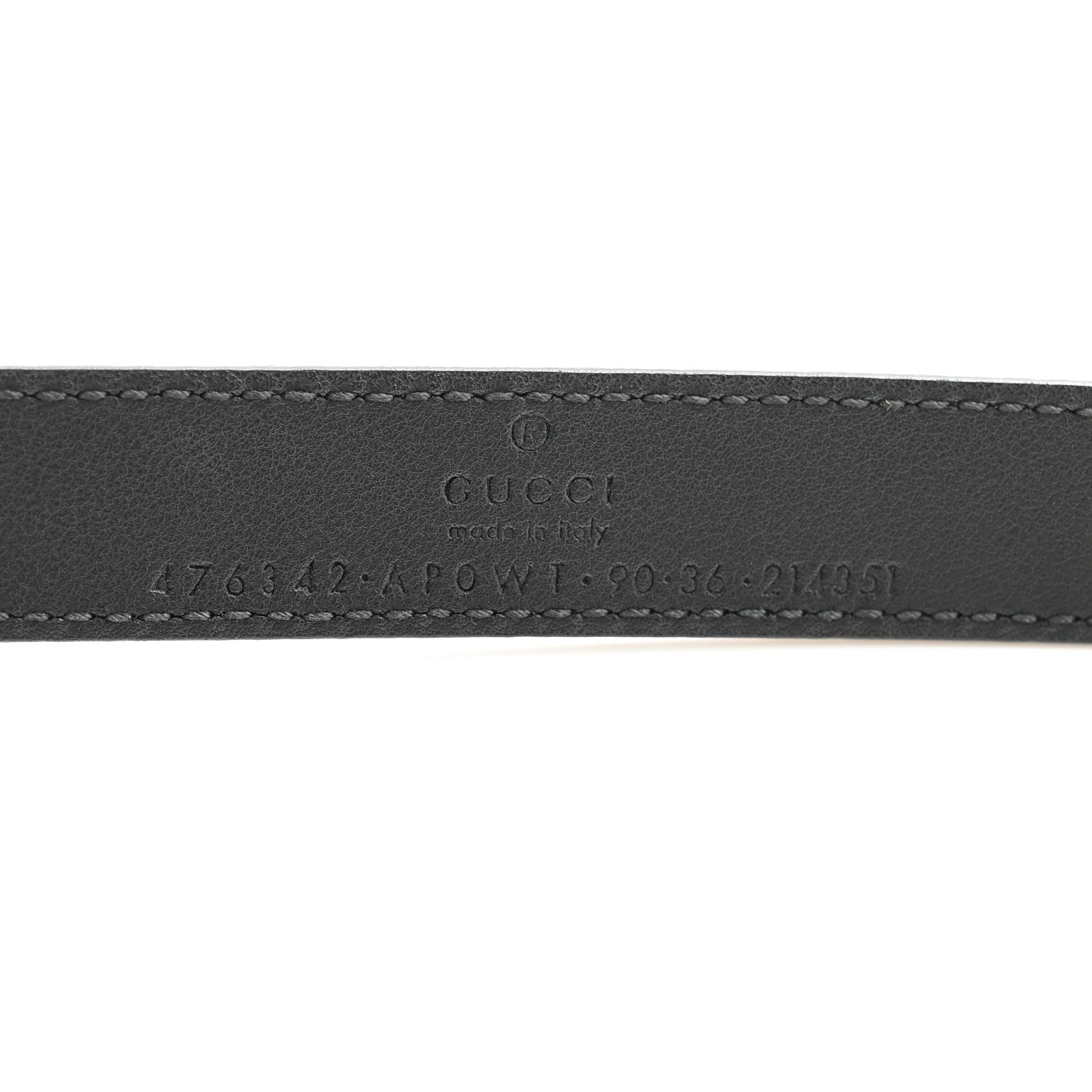 Gucci Calfskin Pearl Double G 20mm Belt 90 36 Black Cream 5 of 6