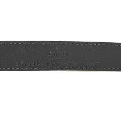 Gucci Calfskin Pearl Double G 20mm Belt 90 36 Black Cream 5 of 6