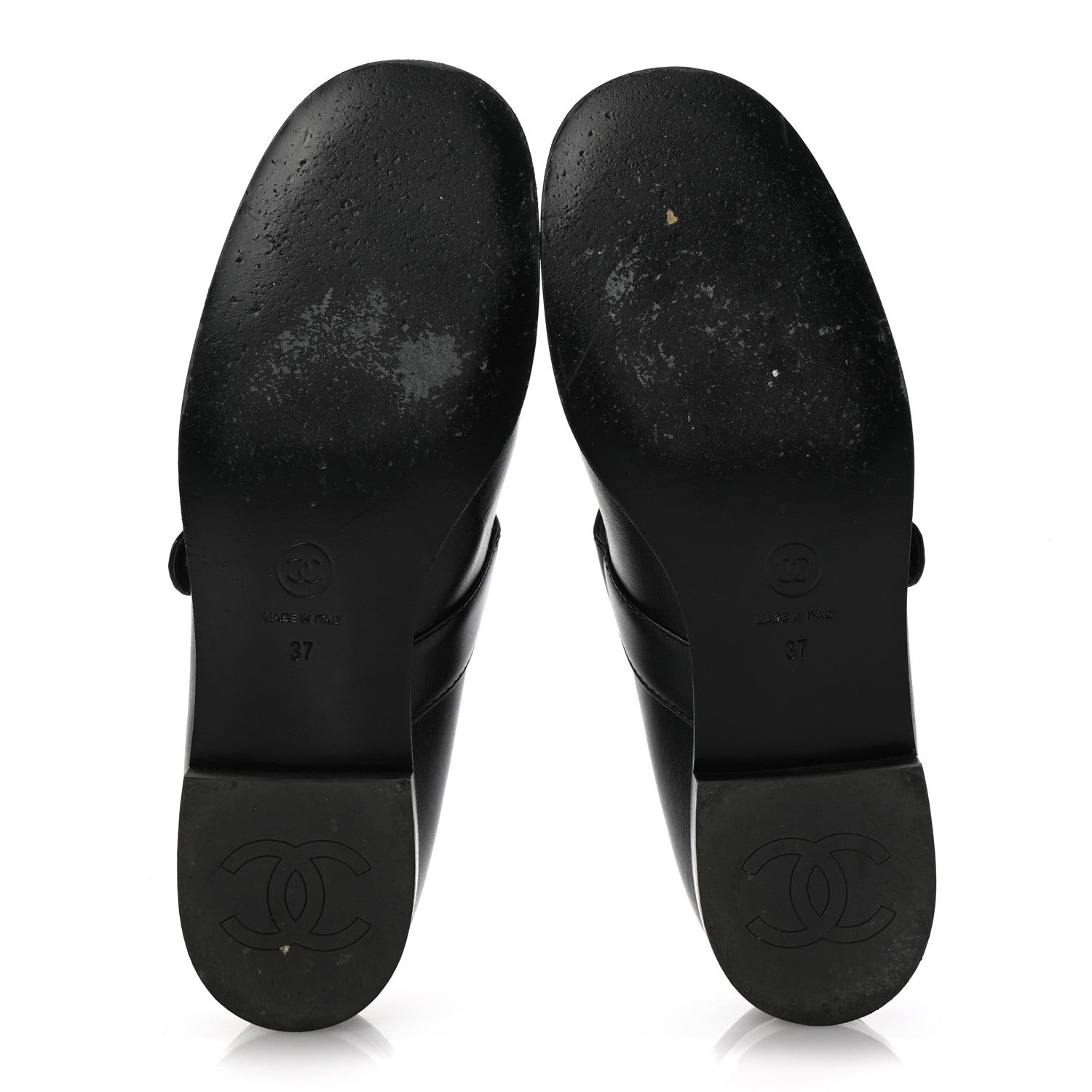 Chanel Calfskin Patent Mary Janes Flats 37 Black 6 of 12