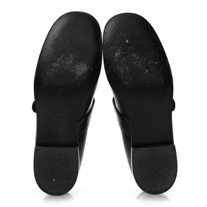 Chanel Calfskin Patent Mary Janes Flats 37 Black 6 of 12