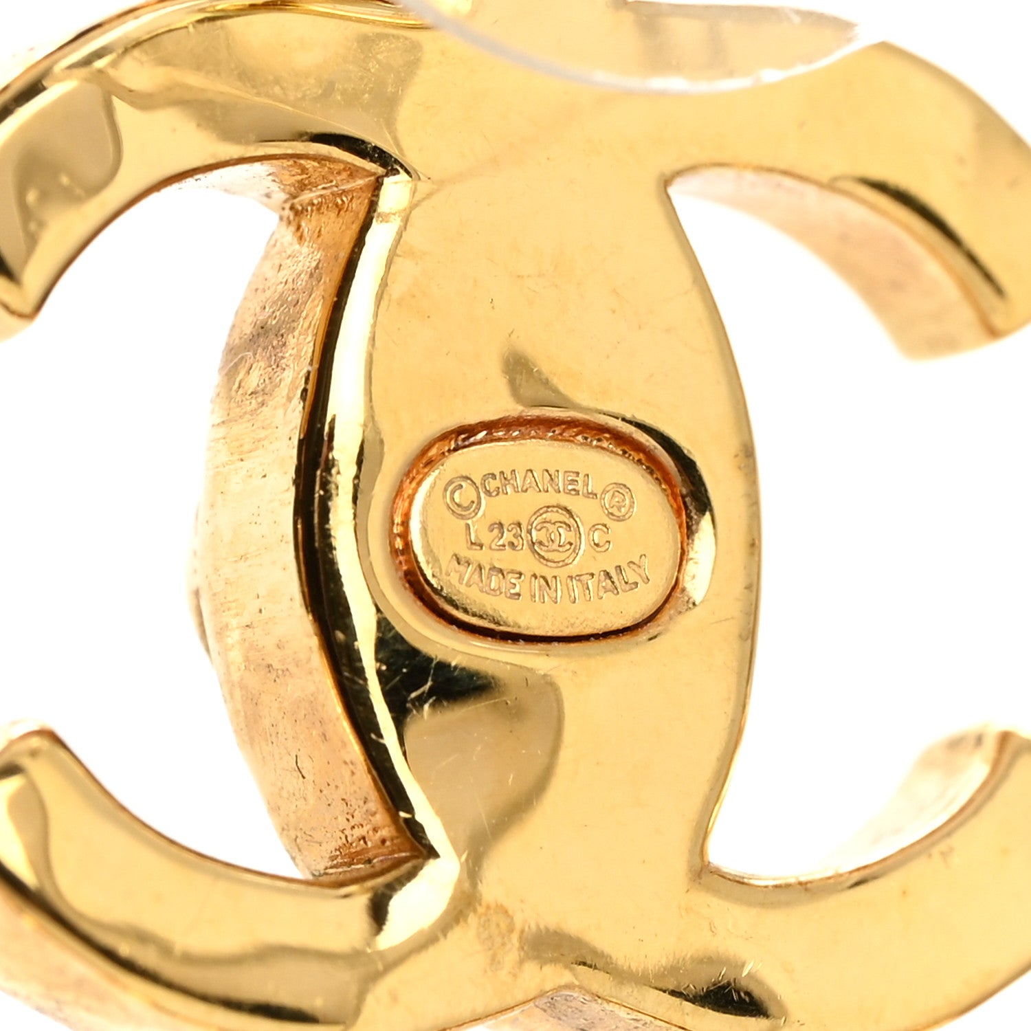 Chanel Crystal Heart CC Earrings Gold 3 of 4