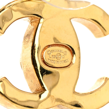 Chanel Crystal Heart CC Earrings Gold 3 of 4