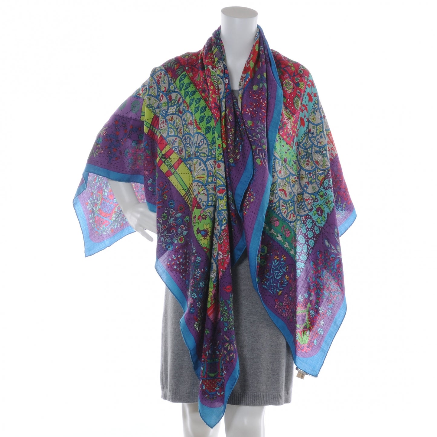 Cashmere Silk Pique Fleuri de Provence GM 140 Shawl