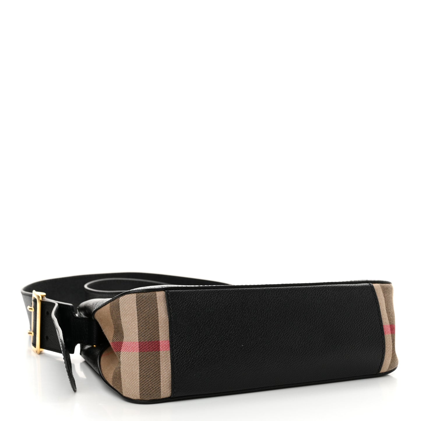 Soft Grain Calfskin House Check Small Helmsley Crossbody Black