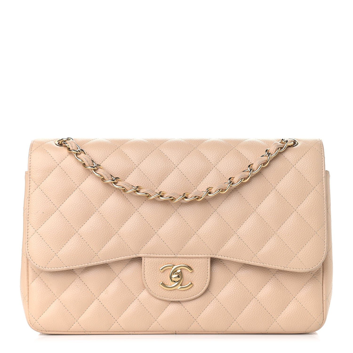 Chanel Caviar Quilted Jumbo Double Flap Beige Clair 1 of 19