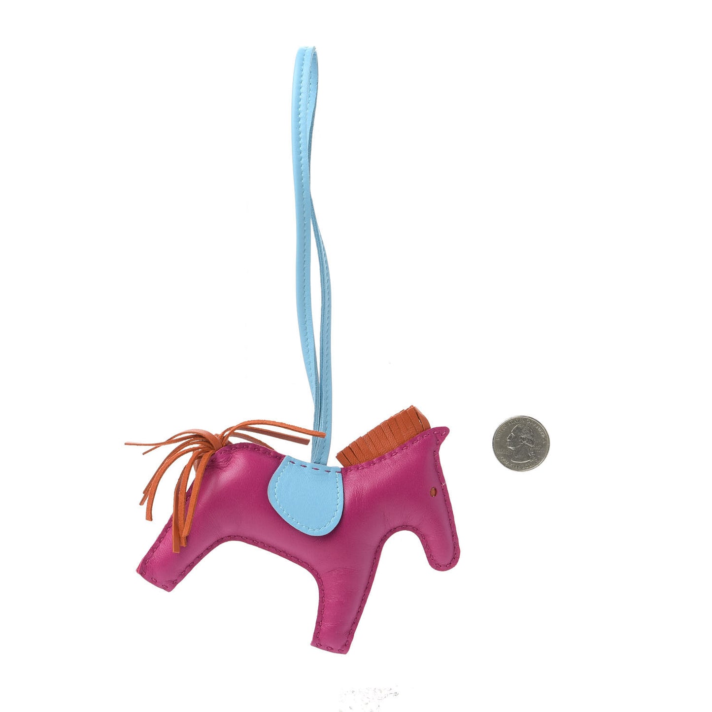 Milo Lambskin Grigri Rodeo Horse Bag Charm MM Rose Pourpre Cornaline Celeste