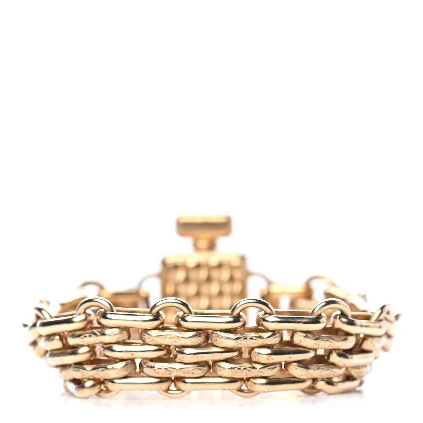 Crystal Perfume Bottle CC Chain Bracelet Gold