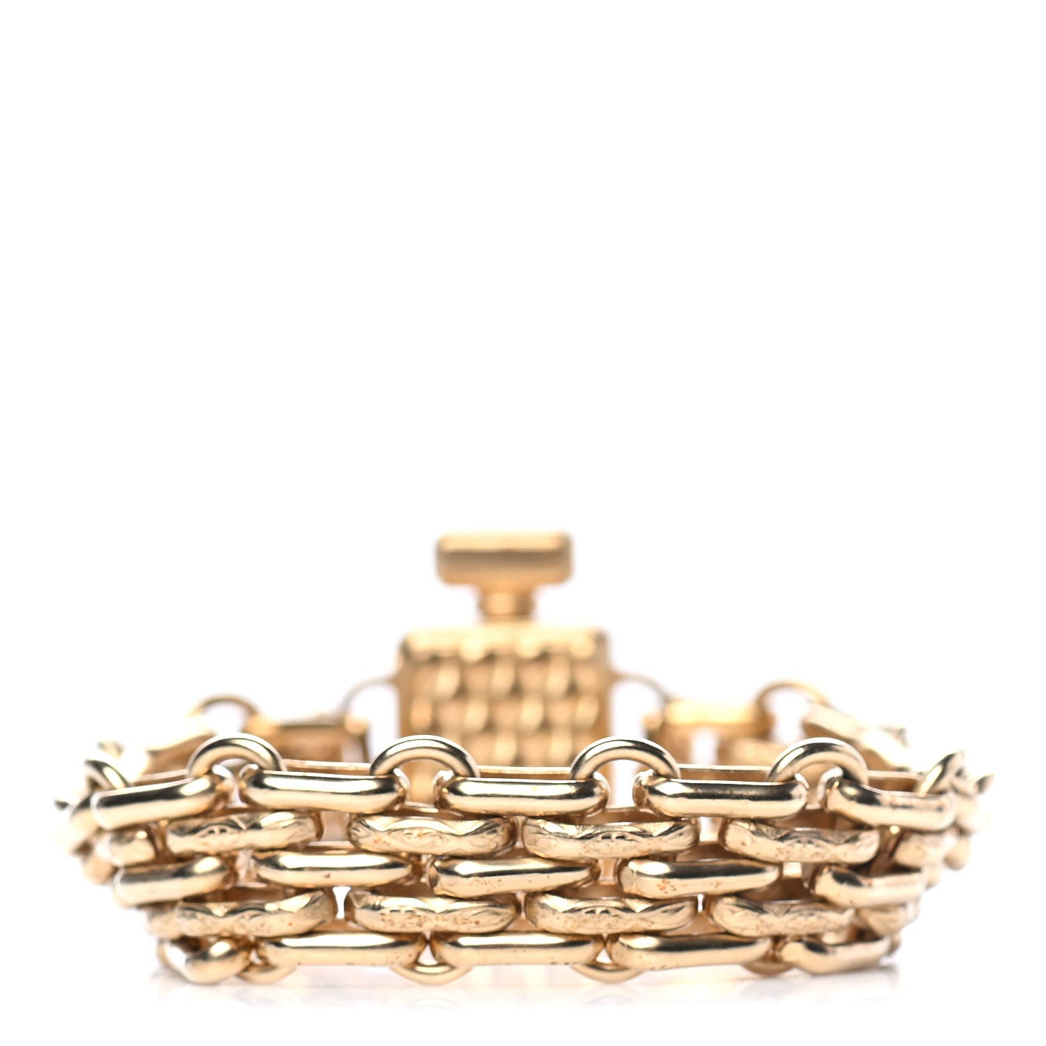 Chanel Crystal Perfume Bottle CC Chain Bracelet Gold 2 of 3