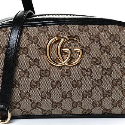 Gucci Monogram Matelasse Diagonal Small GG Marmont Chain Shoulder Bag Beige Black 8 of 12