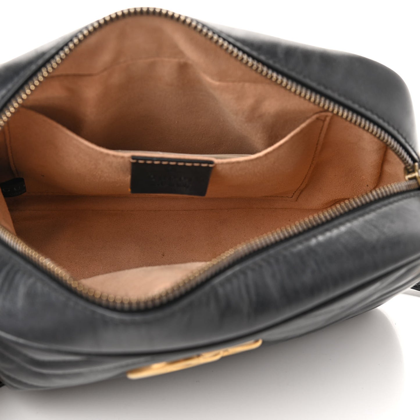 Calfskin Matelasse Small GG Marmont Chain Shoulder Bag Black
