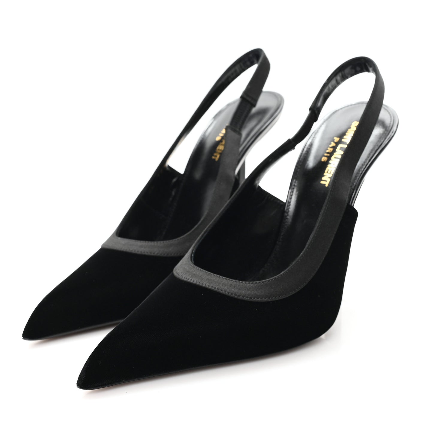 Velluto Master Raso Regale Victoire 115 Slingback Pumps 40 Black