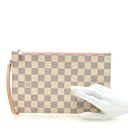 Louis Vuitton Damier Azur Neverfull MM GM Pochette Rose Ballerine 2 of 6