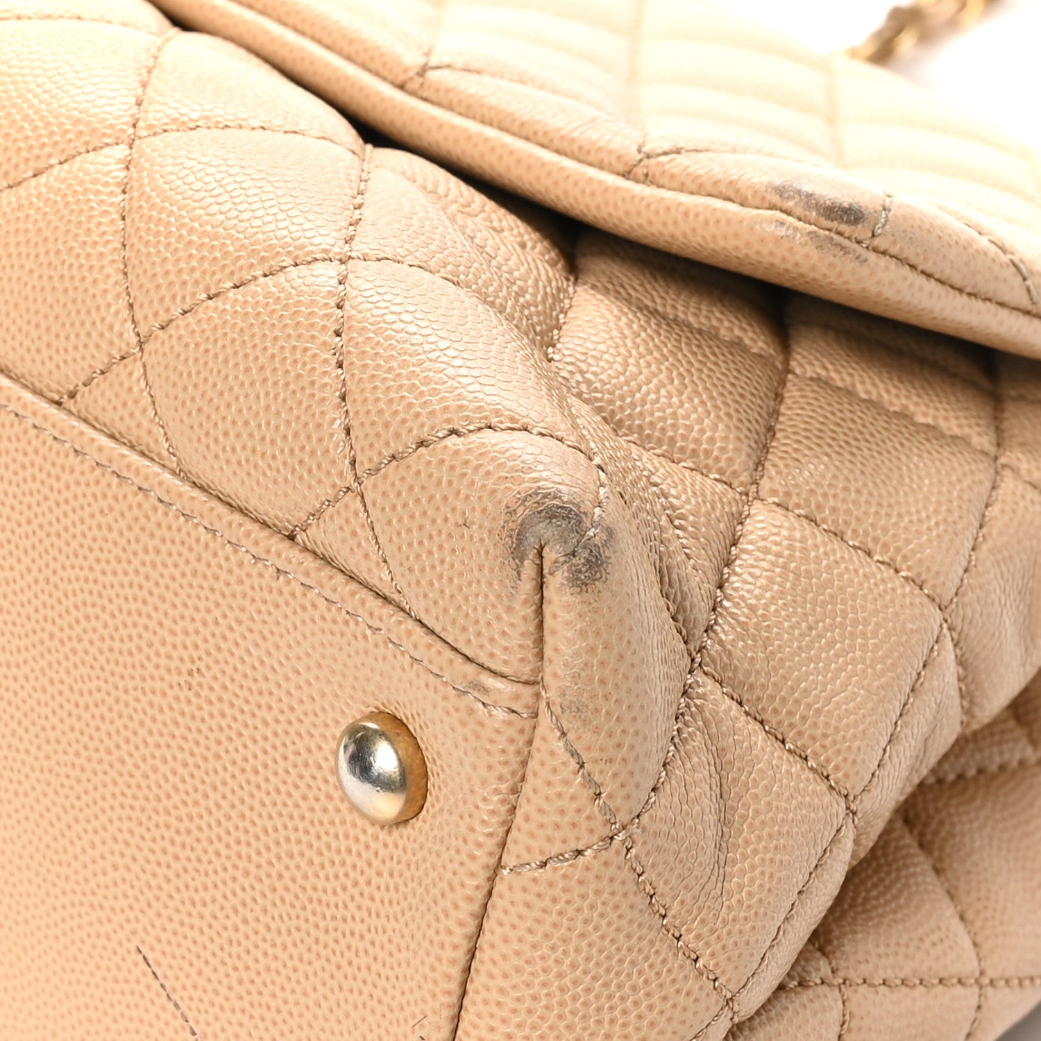 Chanel Caviar Lizard Embossed Quilted Small Coco Handle Flap Beige 10 of 16