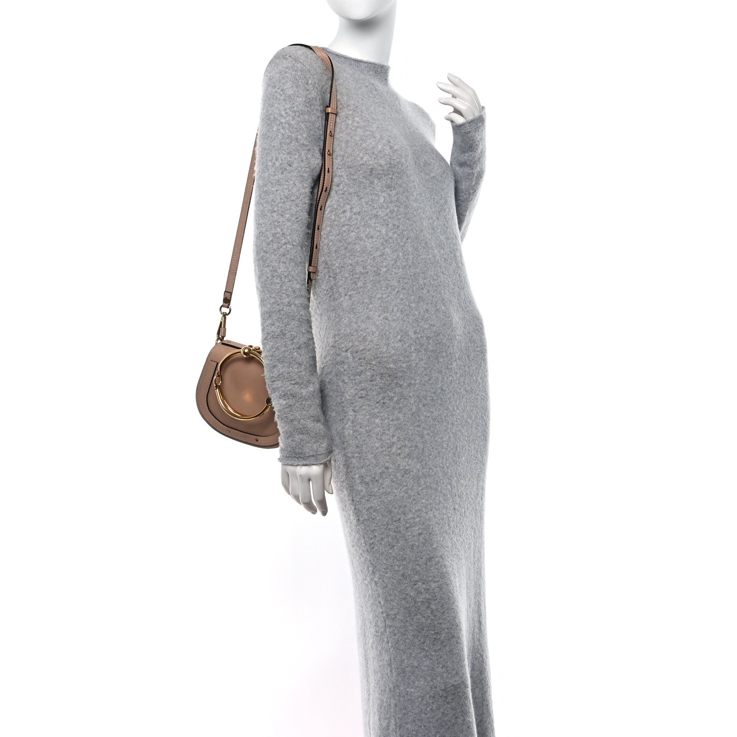 Chloe Calfskin Suede Small Nile Bracelet Bag Biscotti Beige 2 of 10
