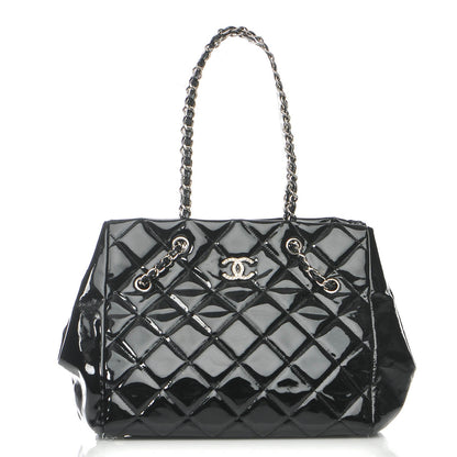 Chanel Patent Quilted Large Cells Tote Black 1 of 7