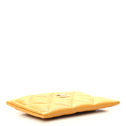 Chanel Caviar Quilted Card Holder Yellow 4 of 10