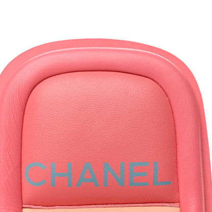 Chanel Lambskin Padded Pool Thong Sandals 38 Pink Orange 8 of 10