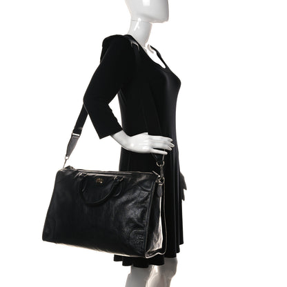 Gucci Fluffy Calfskin Morpheus Weekender Duffle Black 2 of 13