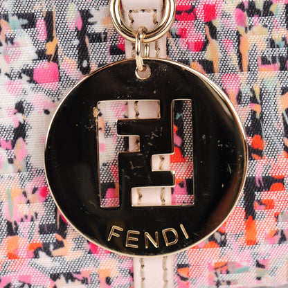 Fendi Zucchino Vitello Floral Forever Shopper Tote Rosa Papaya Rosa Confetto 8 of 11