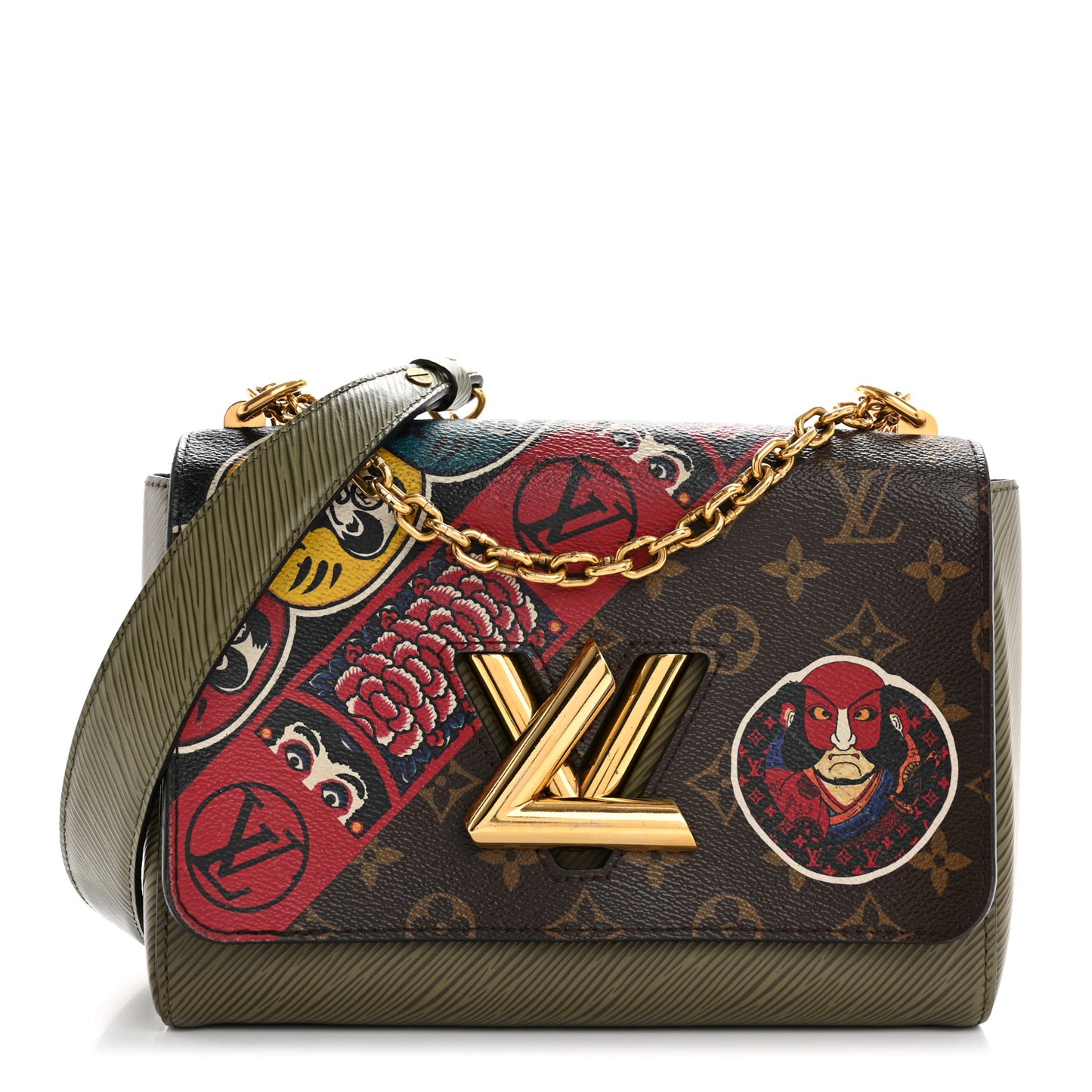 Epi Monogram Kabuki Twist Shoulder Bag MM Green