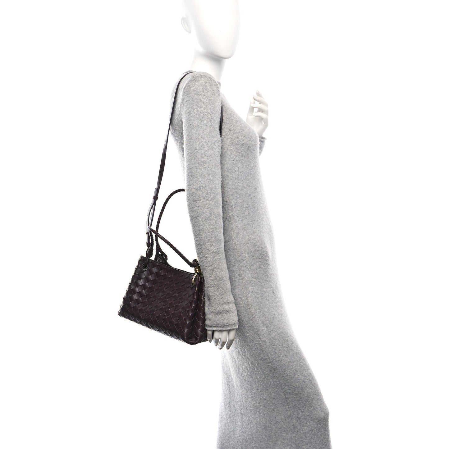 Nappa Intrecciato Small Parachute Shoulder Bag Barolo