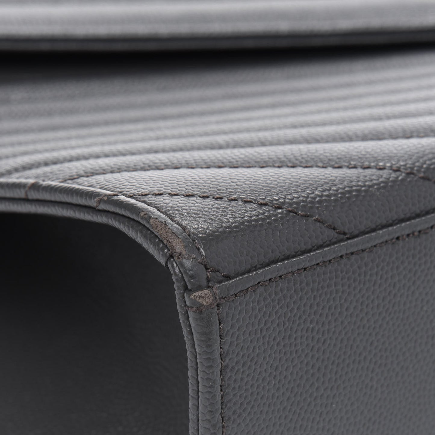 Grain De Poudre Matelasse Chevron Large Monogram Satchel Earth