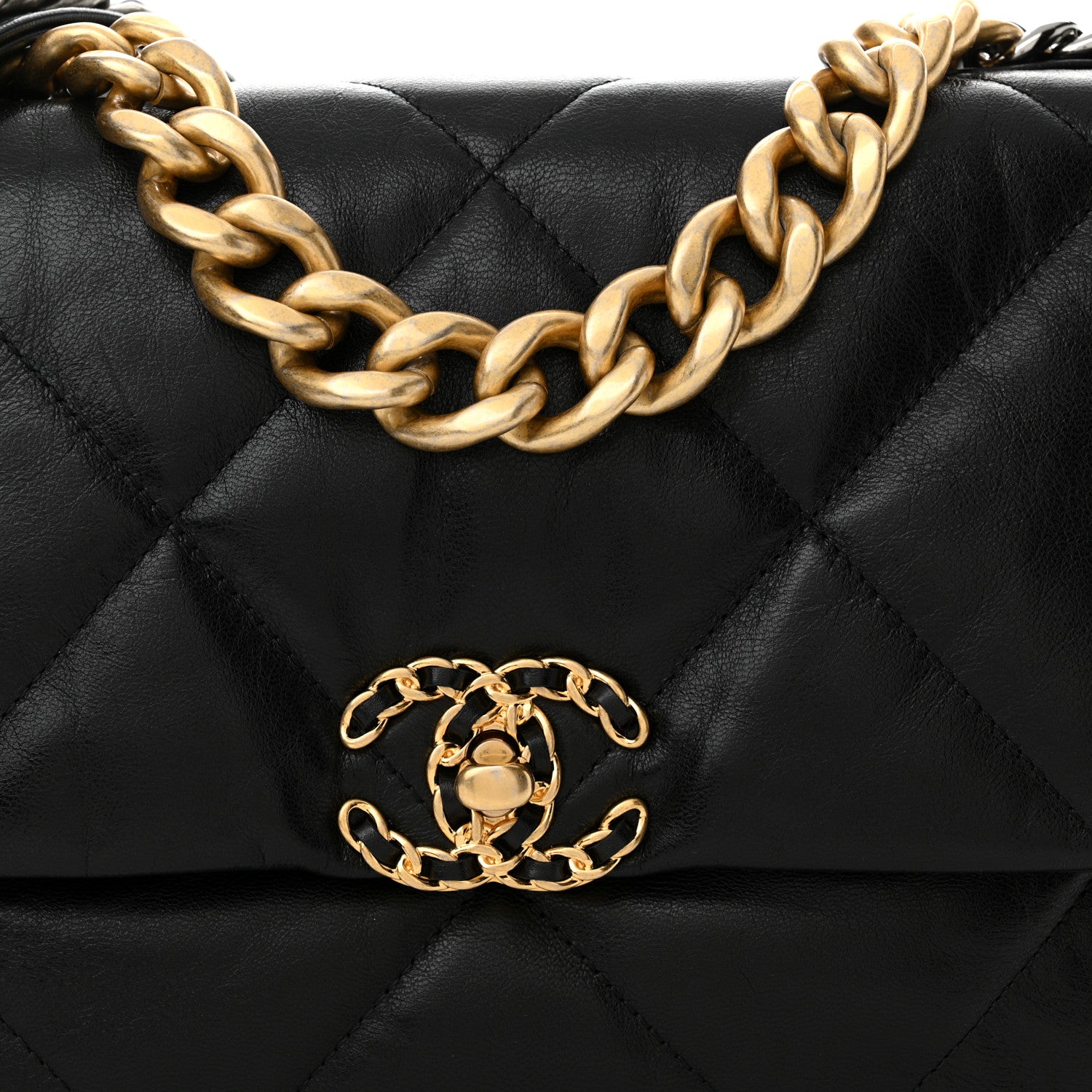 Chanel Goatskin Quilted Large Chanel 19 Flap Black 8 of 11