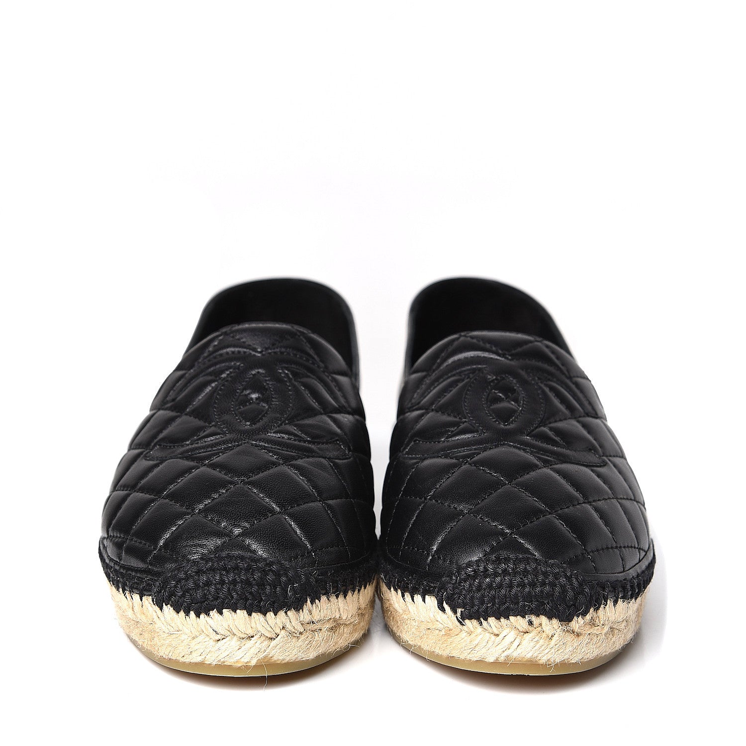Chanel Lambskin Quilted CC Espadrilles 41 Black 2 of 11