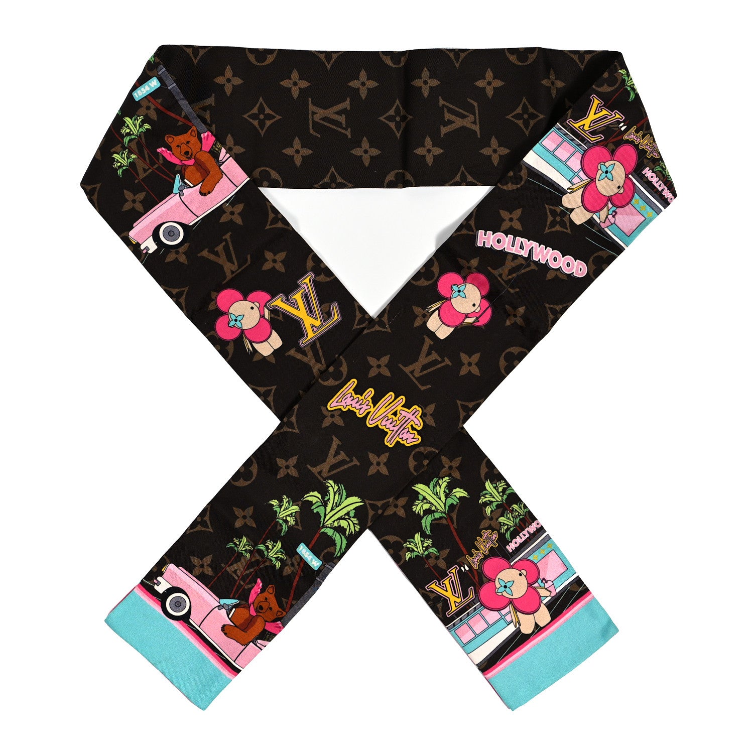 Louis Vuitton Silk Monogram 2021 Hollywood Christmas Animation Bandeau Marron 1 of 4