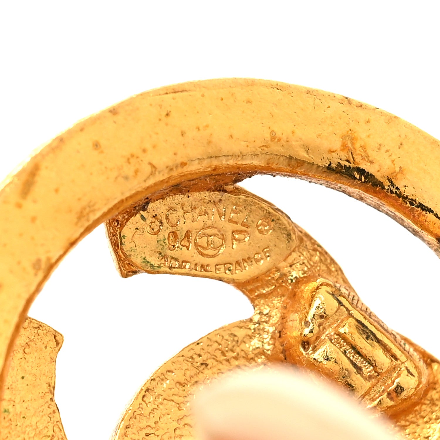 Chanel Metal CC Clip On Earrings Gold 4 of 4