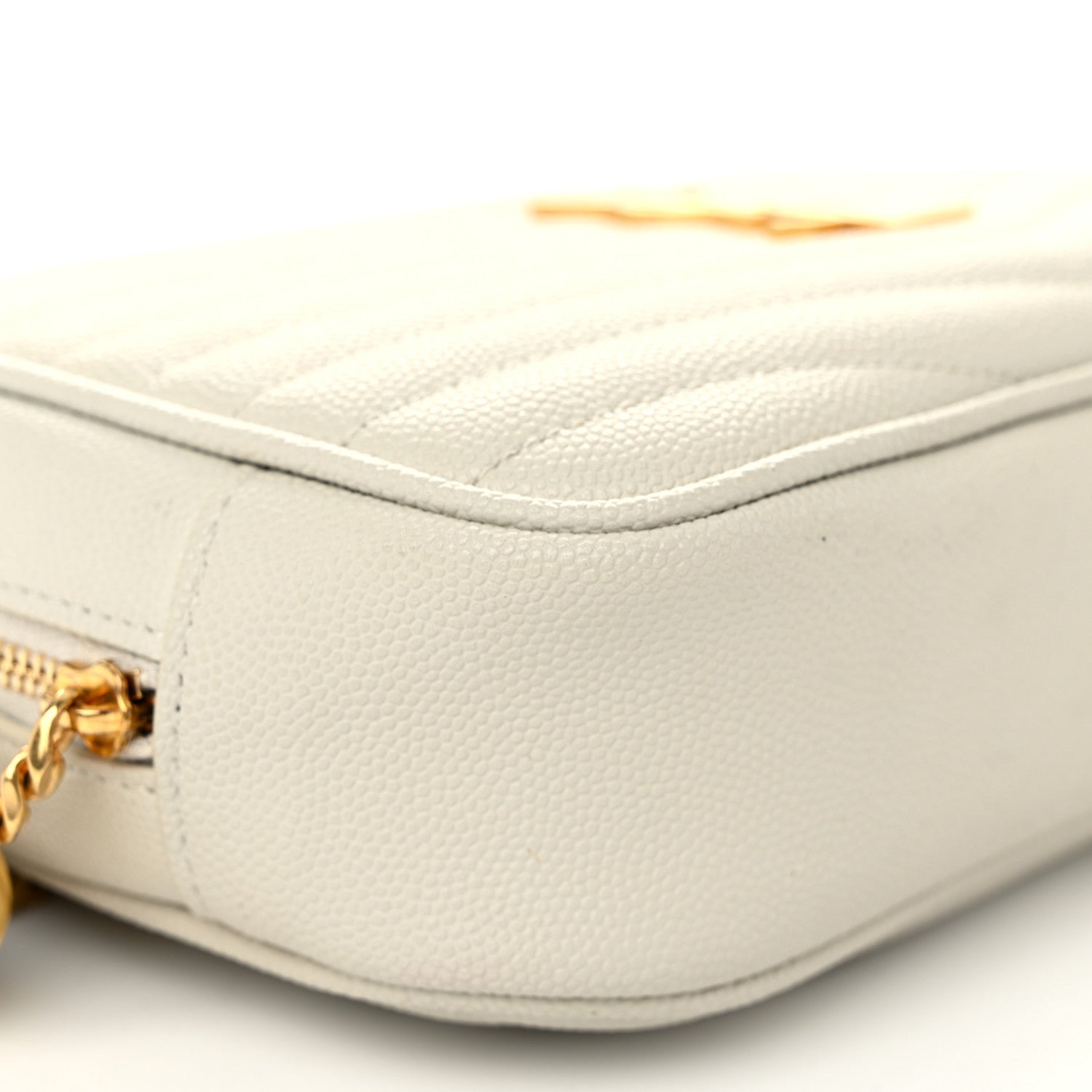 Saint Laurent Grain De Poudre Matelasse Monogram Mini Lou Camera Bag Crema Soft 8 of 9
