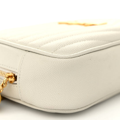 Saint Laurent Grain De Poudre Matelasse Monogram Mini Lou Camera Bag Crema Soft 8 of 9