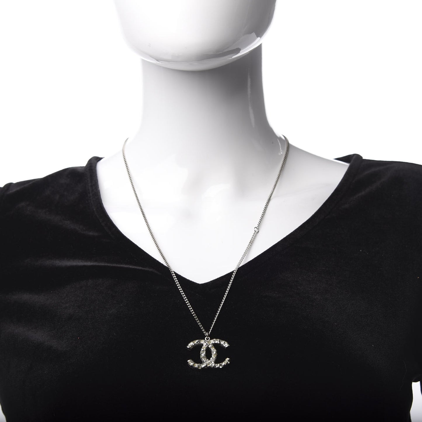 Crystal Timeless CC Necklace Silver