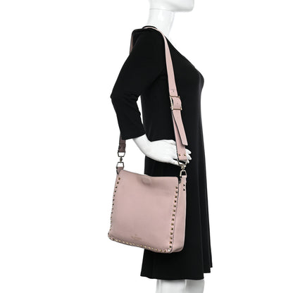 Valentino Garavani Pebbled Calfskin Small Rockstud Flip-Lock Messenger Bag Water Rose 2 of 21