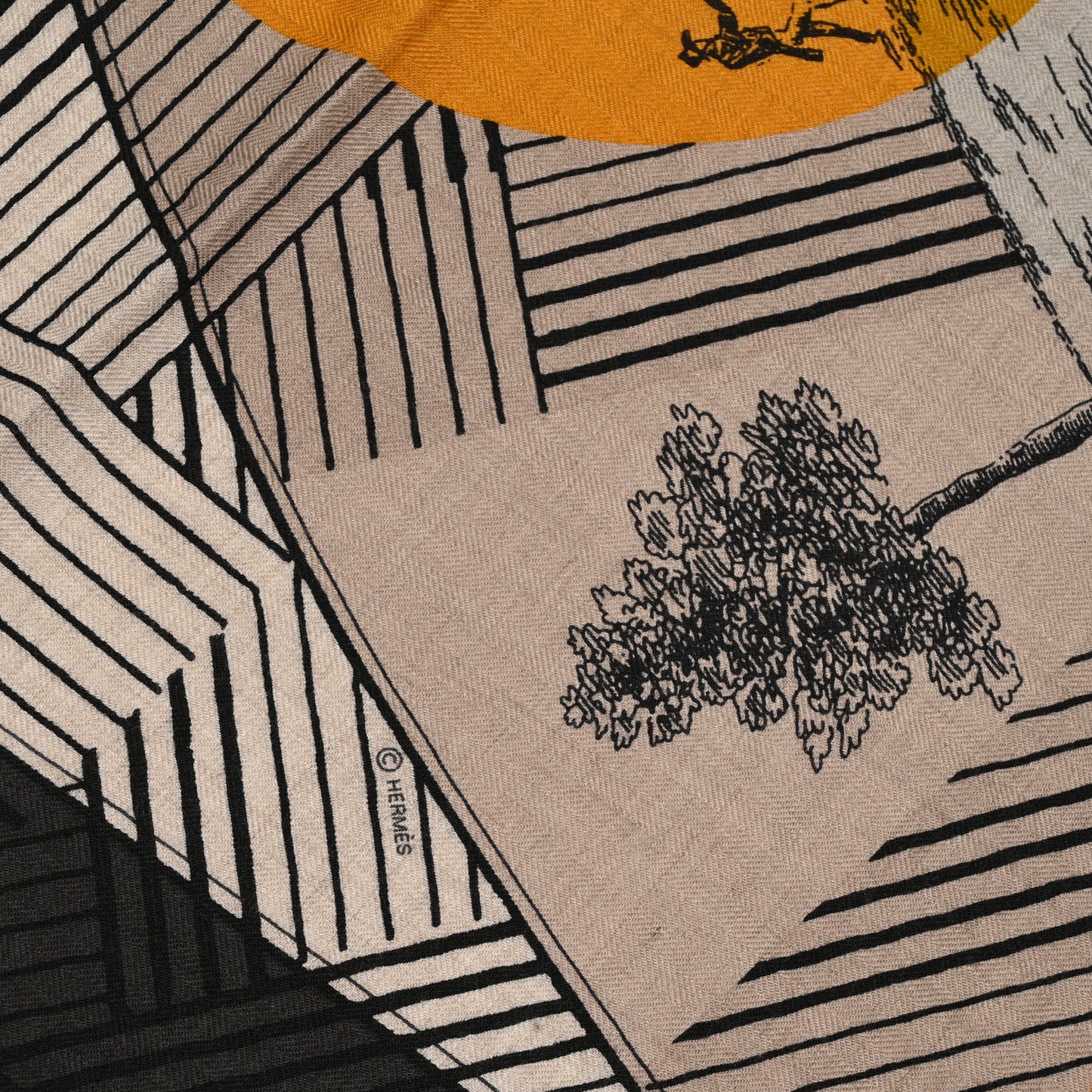 Cashmere Silk Jeu Des Omnibus Remix Shawl 140 Naturel Gris Safran