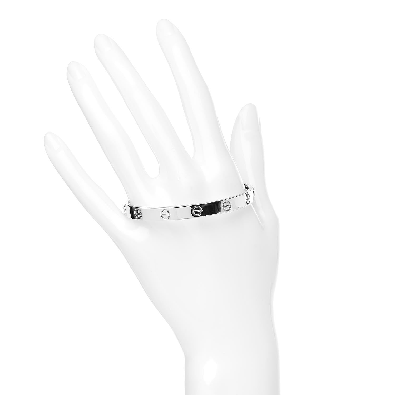 Cartier 18K White Gold LOVE Bracelet 17 2 of 5