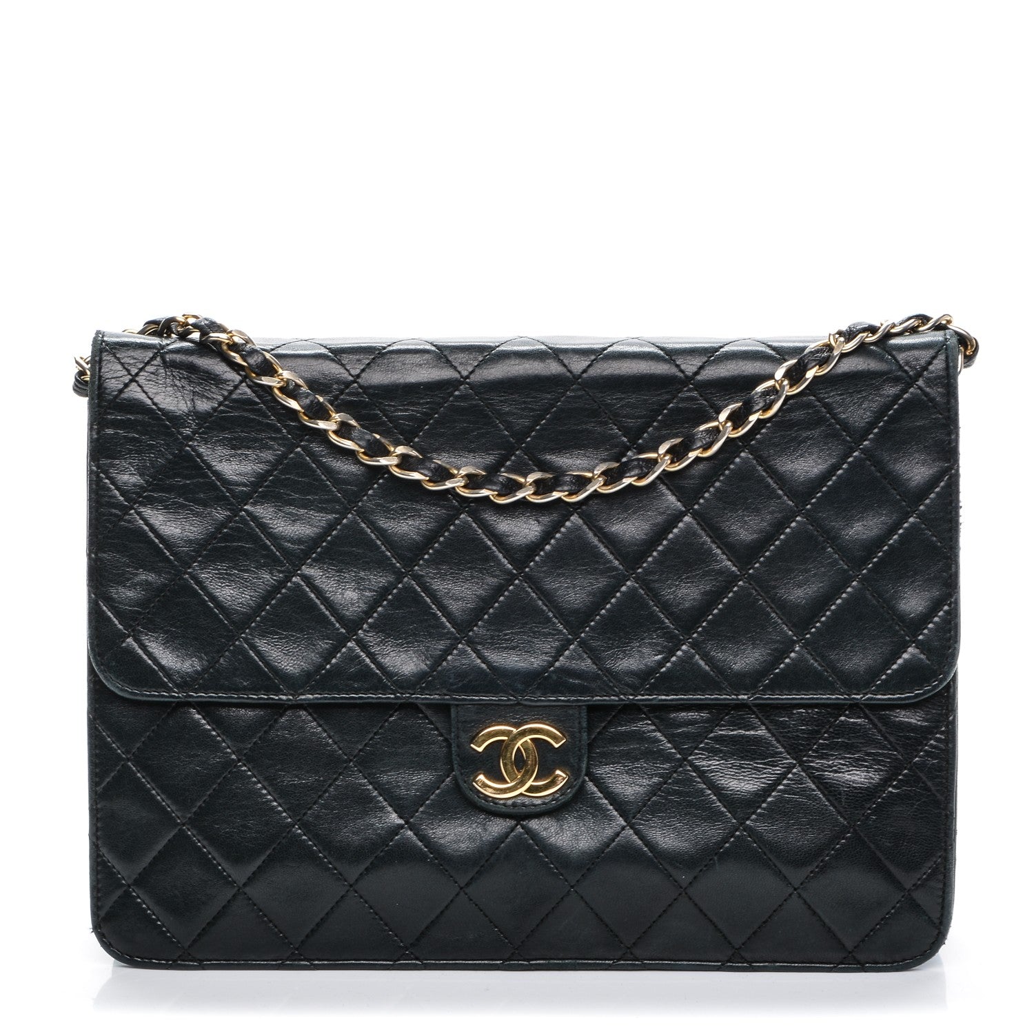Chanel Lambskin Quilted Medium Single Flap Black 1 of 8