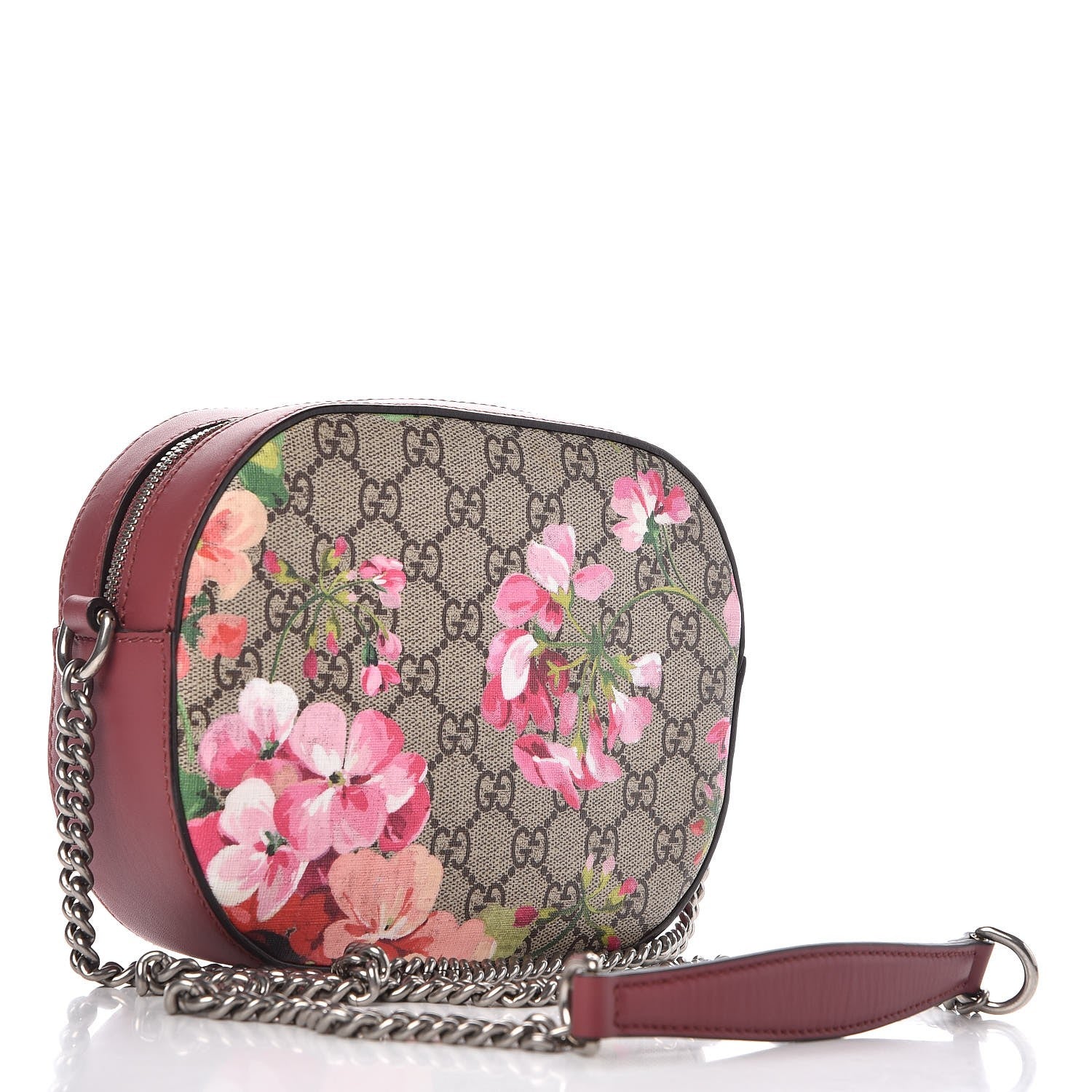 Gucci GG Supreme Monogram Blooms Mini Chain Shoulder Bag Beige Multicolor Dry Rose 3 of 7