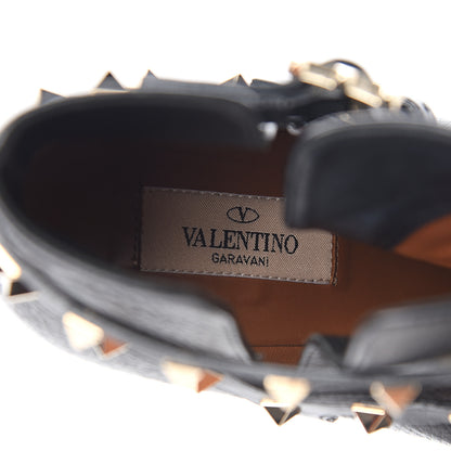 Valentino Garavani Grained Calfskin Rockstud Double Buckle 65mm Ankle Boots 40 Black 8 of 10