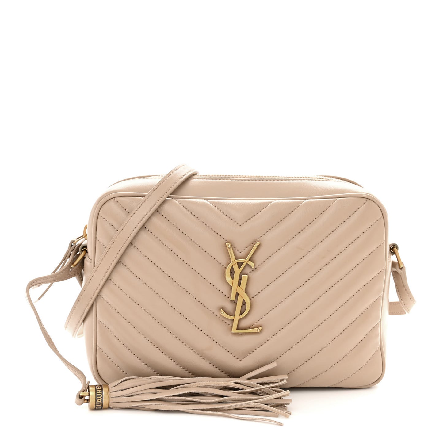 Calfskin Matelasse Monogram Lou Camera Bag Dark Beige