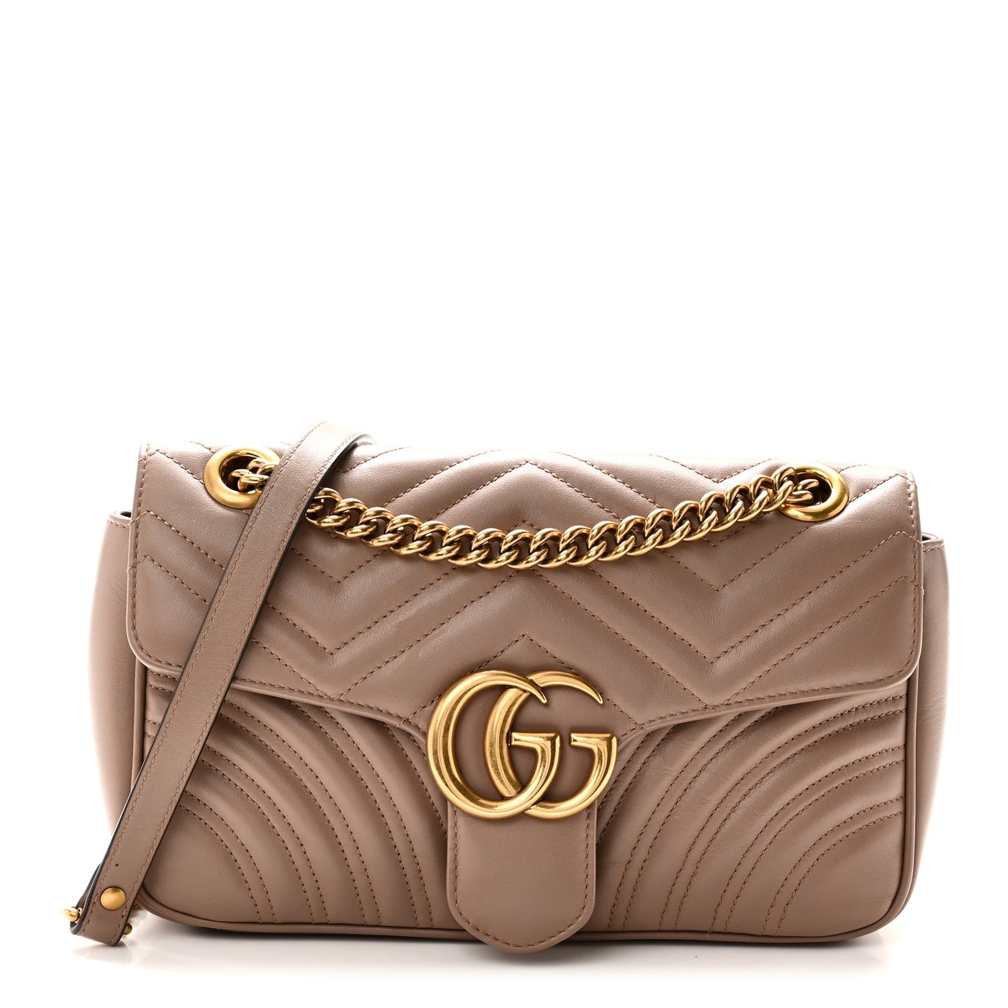 Calfskin Matelasse Small GG Marmont Shoulder Bag Porcelain Rose