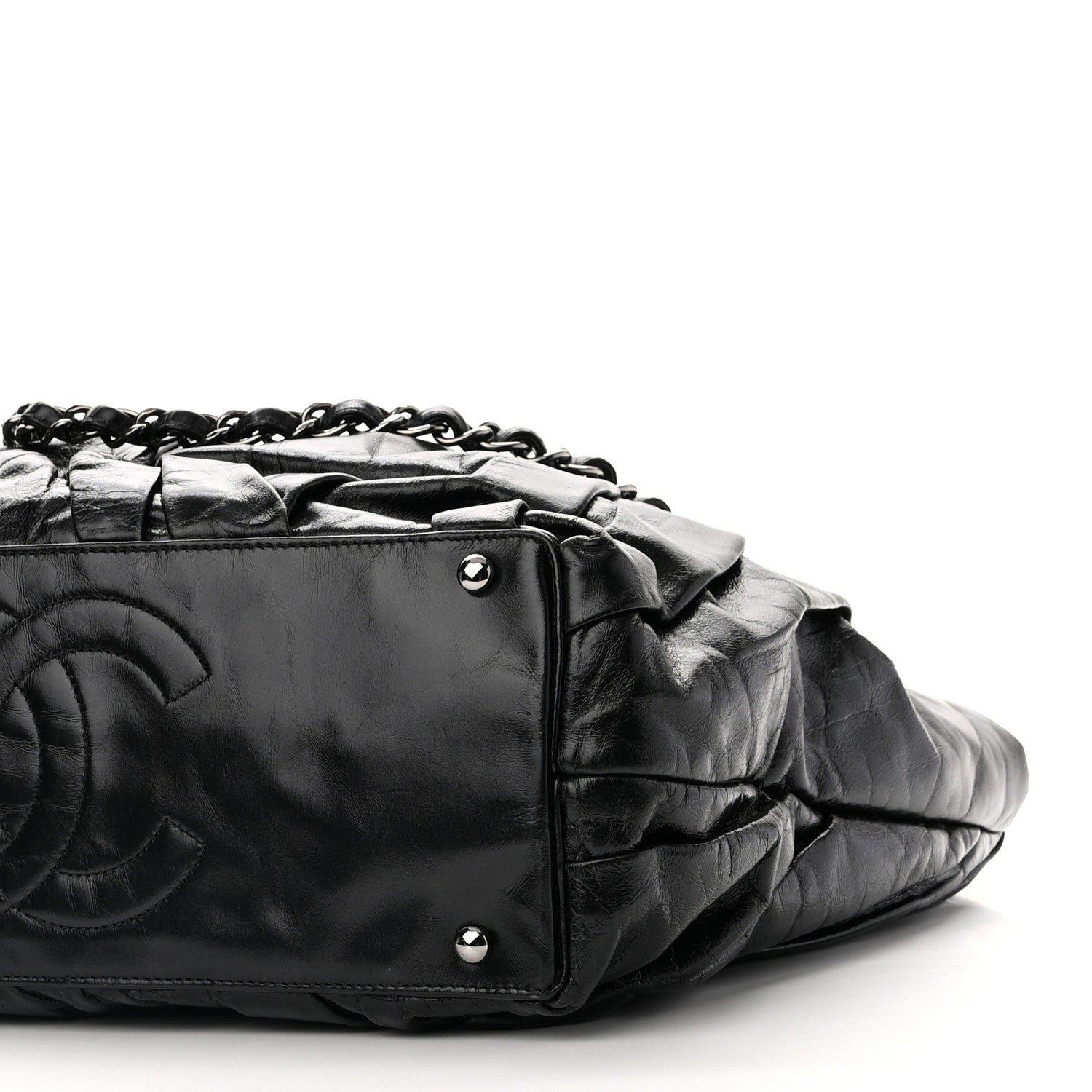 Chanel Glazed Calfskin Large Twisted Tote Black 9 of 10